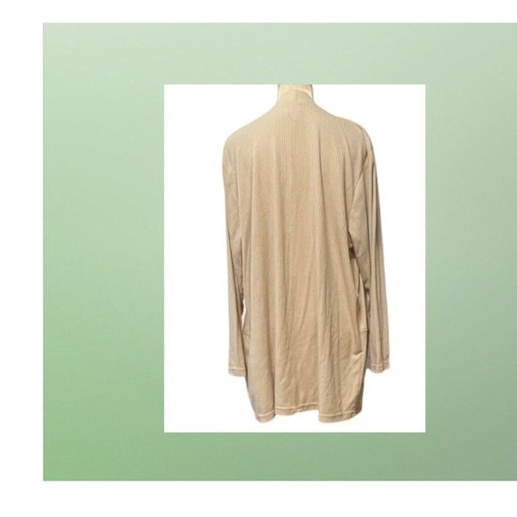 Vintage Womens Cardigan Beige Long Sleeve Open Front Plus 1X Fashion Formula - Picture 2 of 5